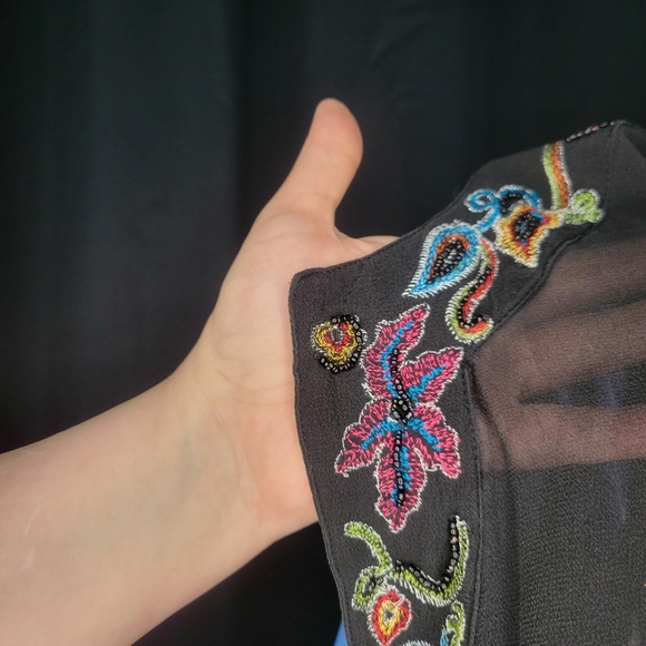 Vintage Embroidered Silk Tunic - Picture 5 of 7